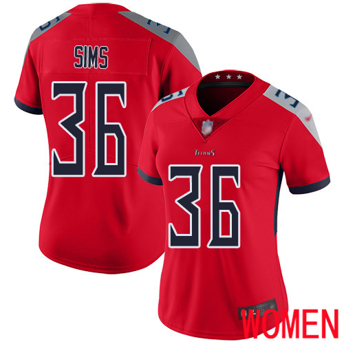Tennessee Titans Limited Red Women LeShaun Sims Jersey NFL Football #36 Inverted Legend->youth nfl jersey->Youth Jersey